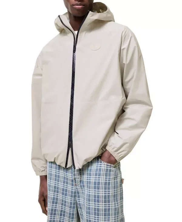 Мужская куртка с капюшоном из нейлона Clapton Burberry, Moon Grey