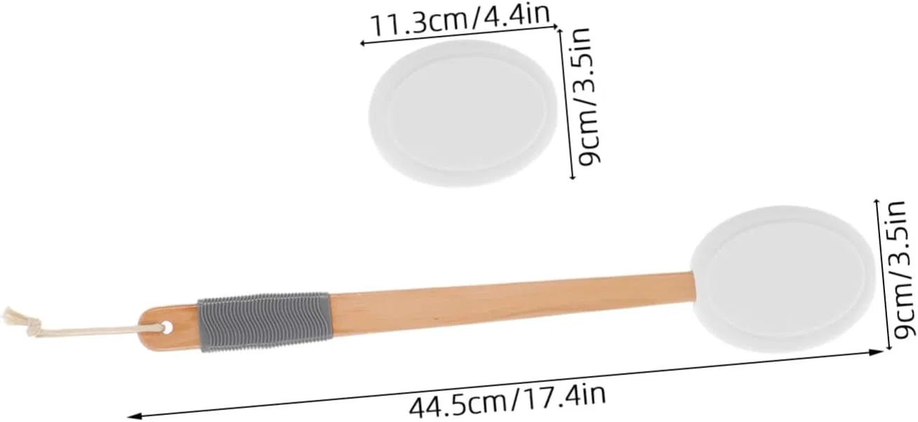 Кисть для нанесения лосьона на спину с длинной ручкой FOMIYES, белая, 44.5x9x2.8 см — фото 2