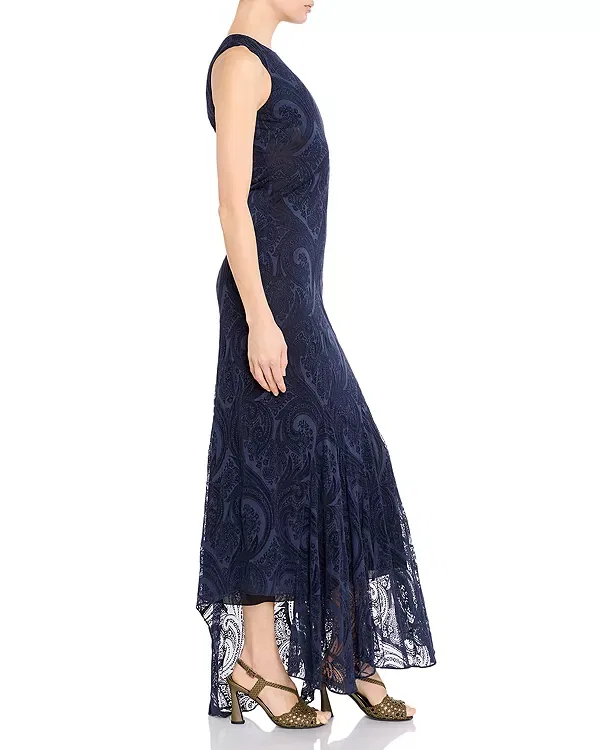 Женское платье макси с принтом Paisley maxi dress Etro, Printed Blue — фото 4