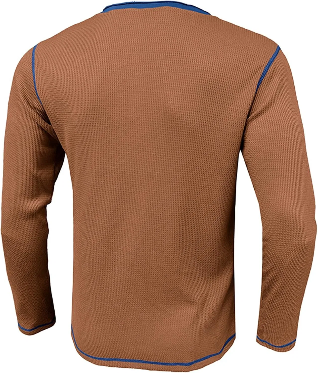 Мужская легкая длинная футболка с воротником Slim Fit, Khaki — фото 3