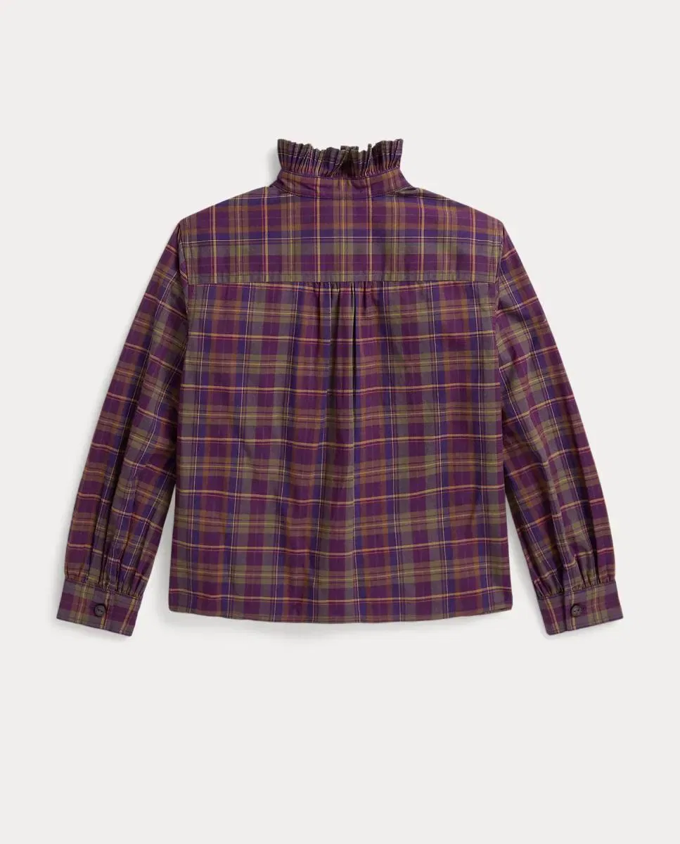 Детская рубашка для девочек из поплина с принтом Polo Ralph Lauren, Multicolor — фото 2