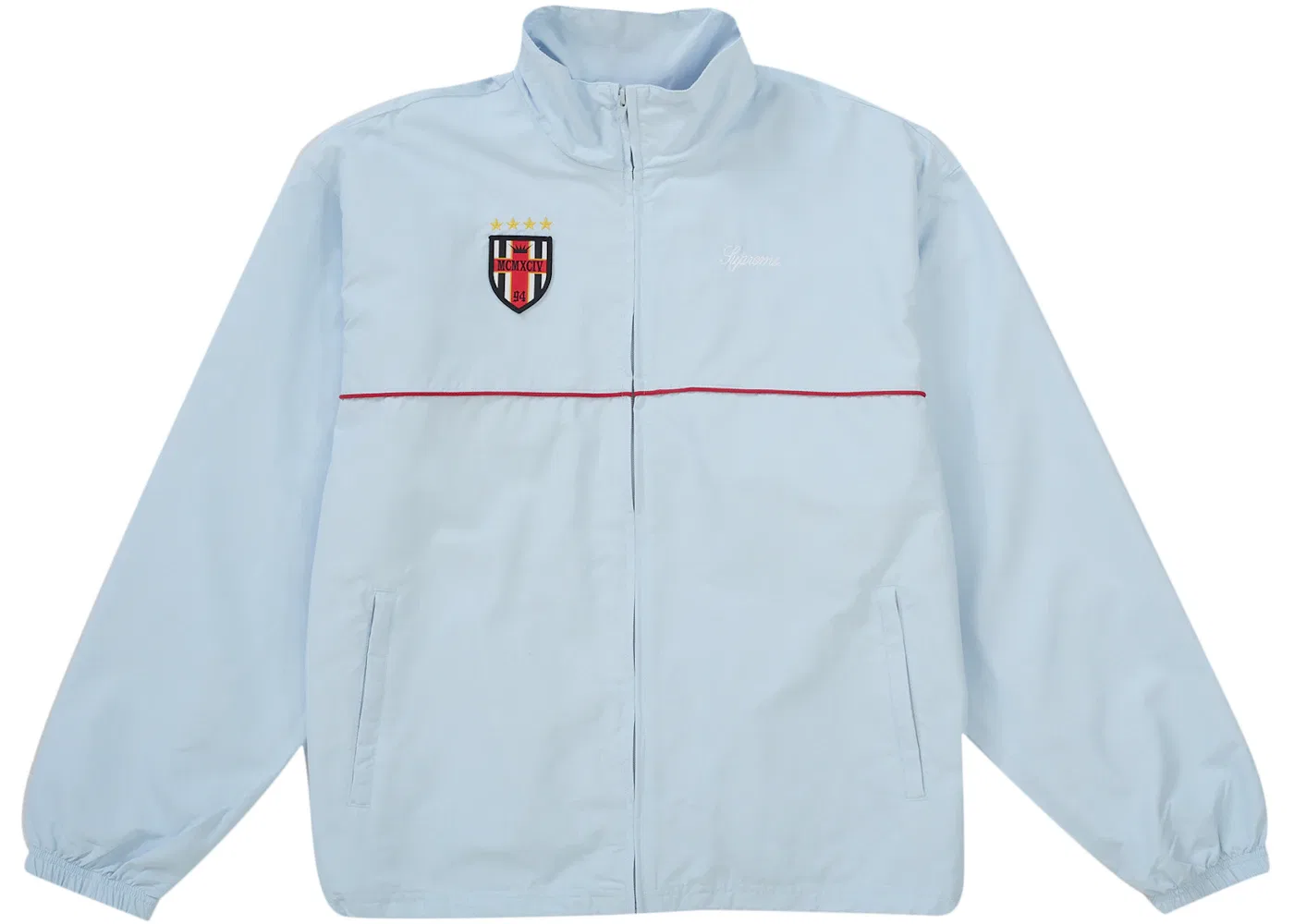 Мужская куртка на молнии с эмблемой Cross Track Jacket Supreme, цвет Light Blue