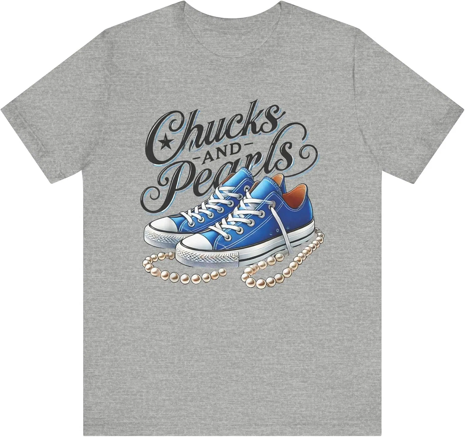 Футболка с принтом Chucks and Pearls Bella Canvas 3001, Athletic Heather