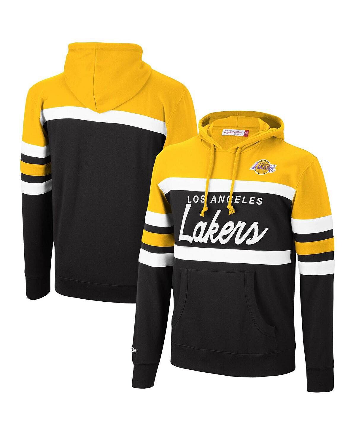 

Мужская золотая, черная толстовка с капюшоном los angeles lakers head coach Mitchell & Ness, мульти