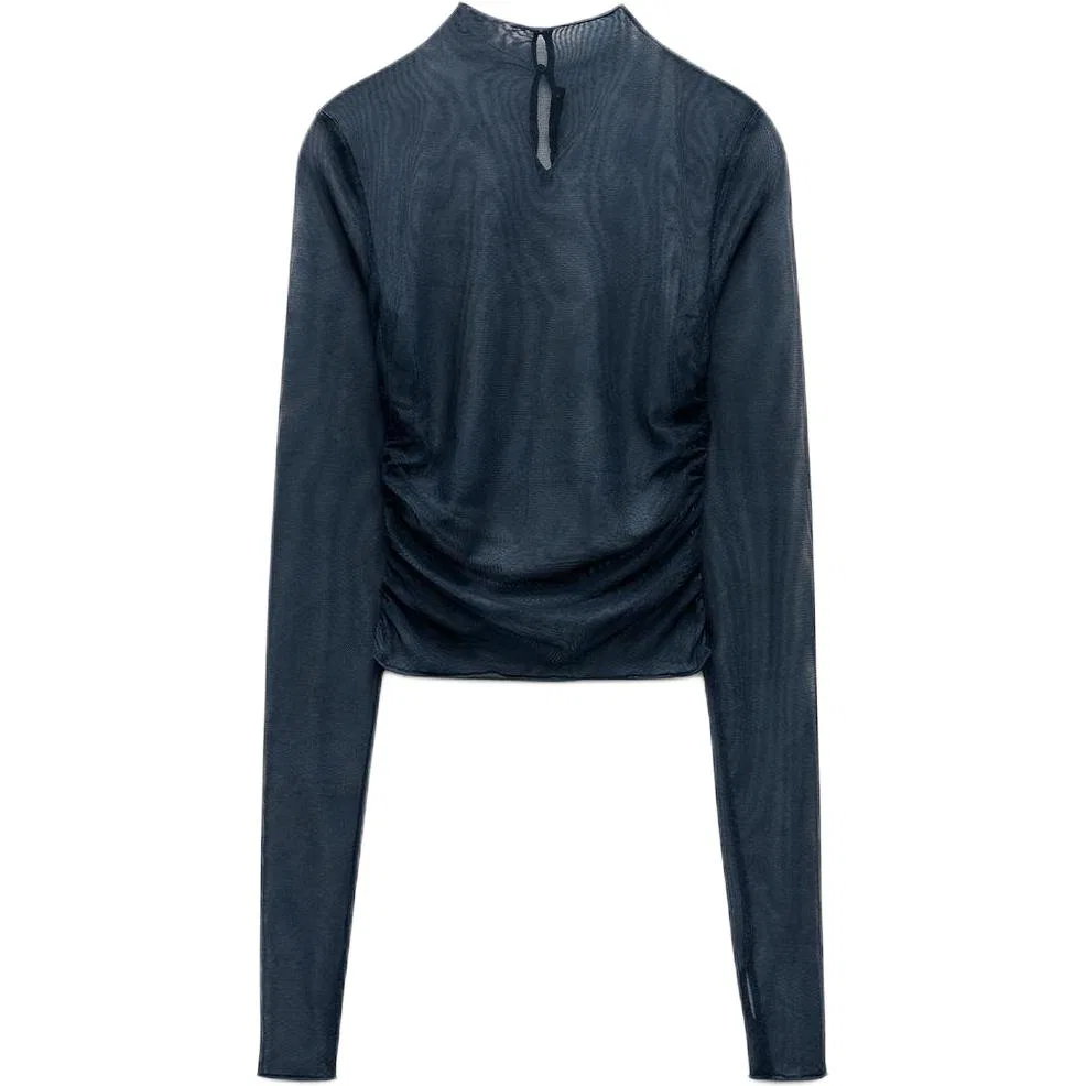 Женская футболка с принтом Deep Sea Blue ZARA, Deep Sea Blue — фото 3