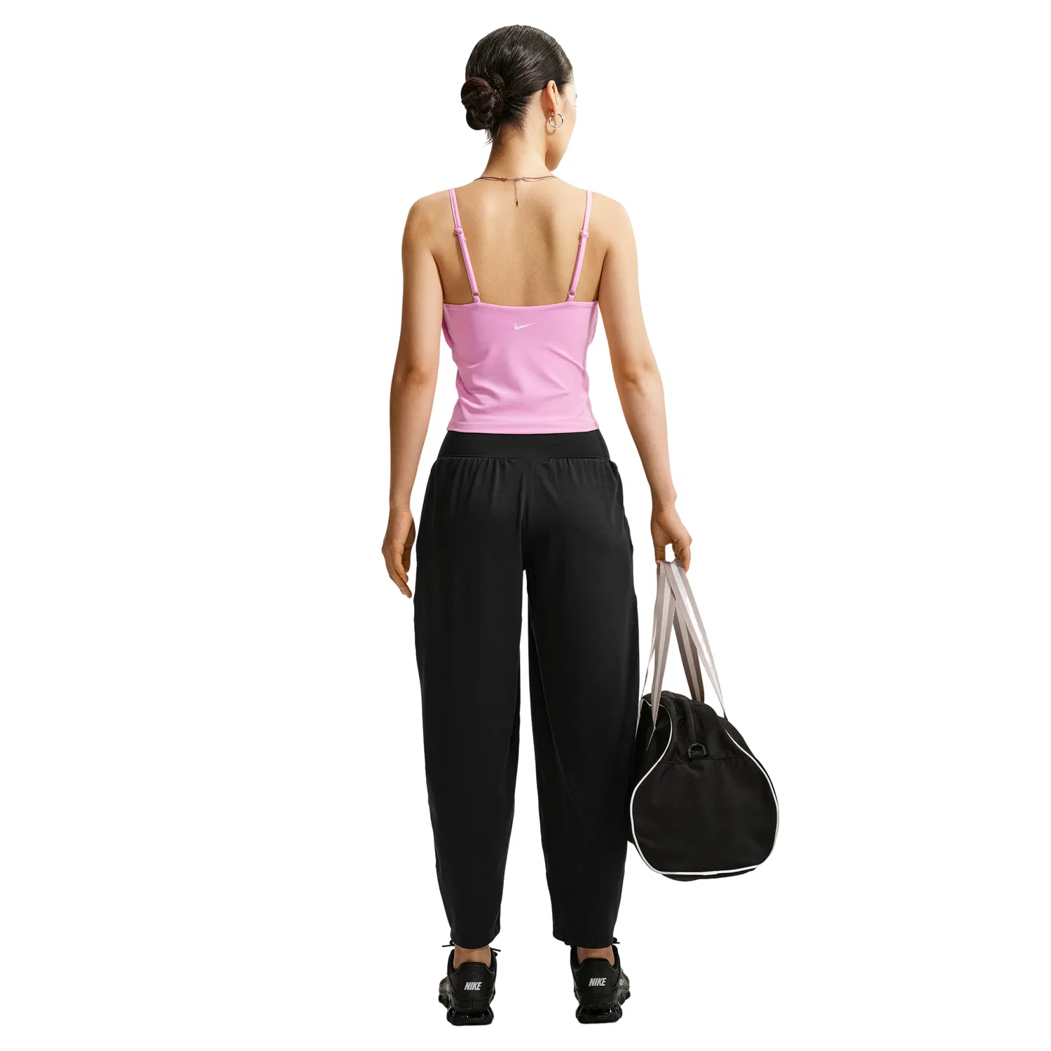 Женские брюки One Relaxed Dri-Fit Trousers 'Black' Nike, Black/White — фото 4