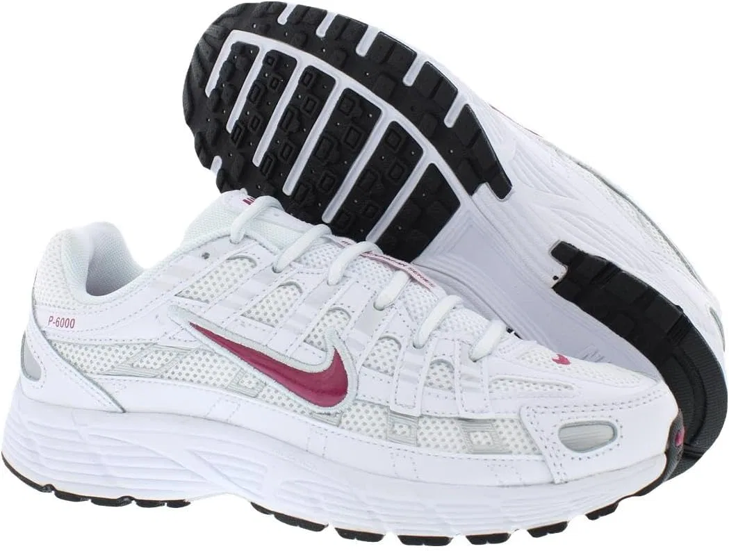 Детские кроссовки для мальчиков P-6000 GS Nike, White/Sweet Beet/Metallic Platinum — фото 4