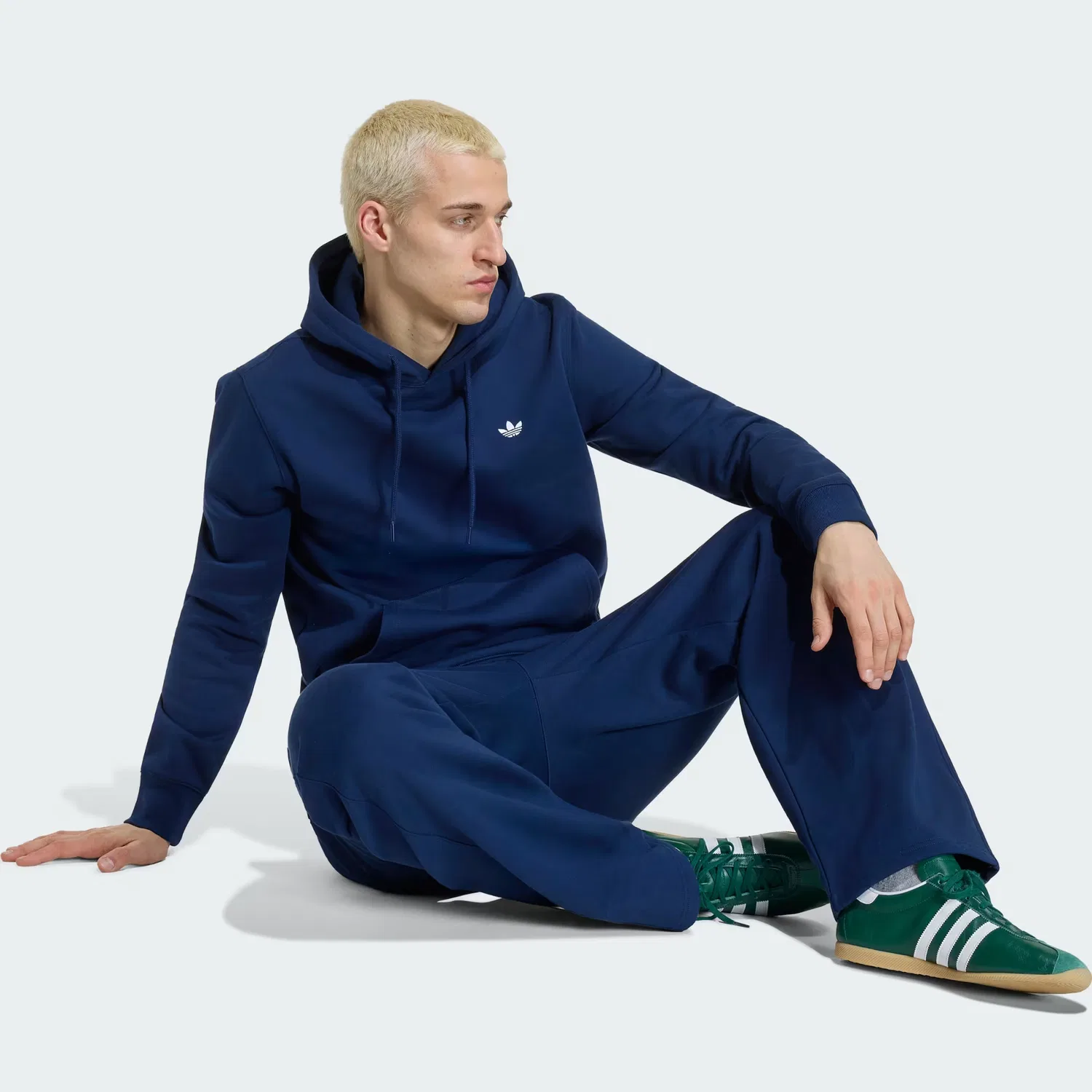 Мужское флисовое худи с капюшоном Trefoil Essentials Adidas Originals, темно-синий индиго — фото 4