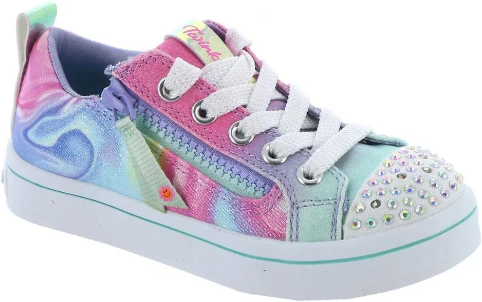 Детские кроссовки для девочек с принтом Prism Swirl Skechers, Light Blue/Multi