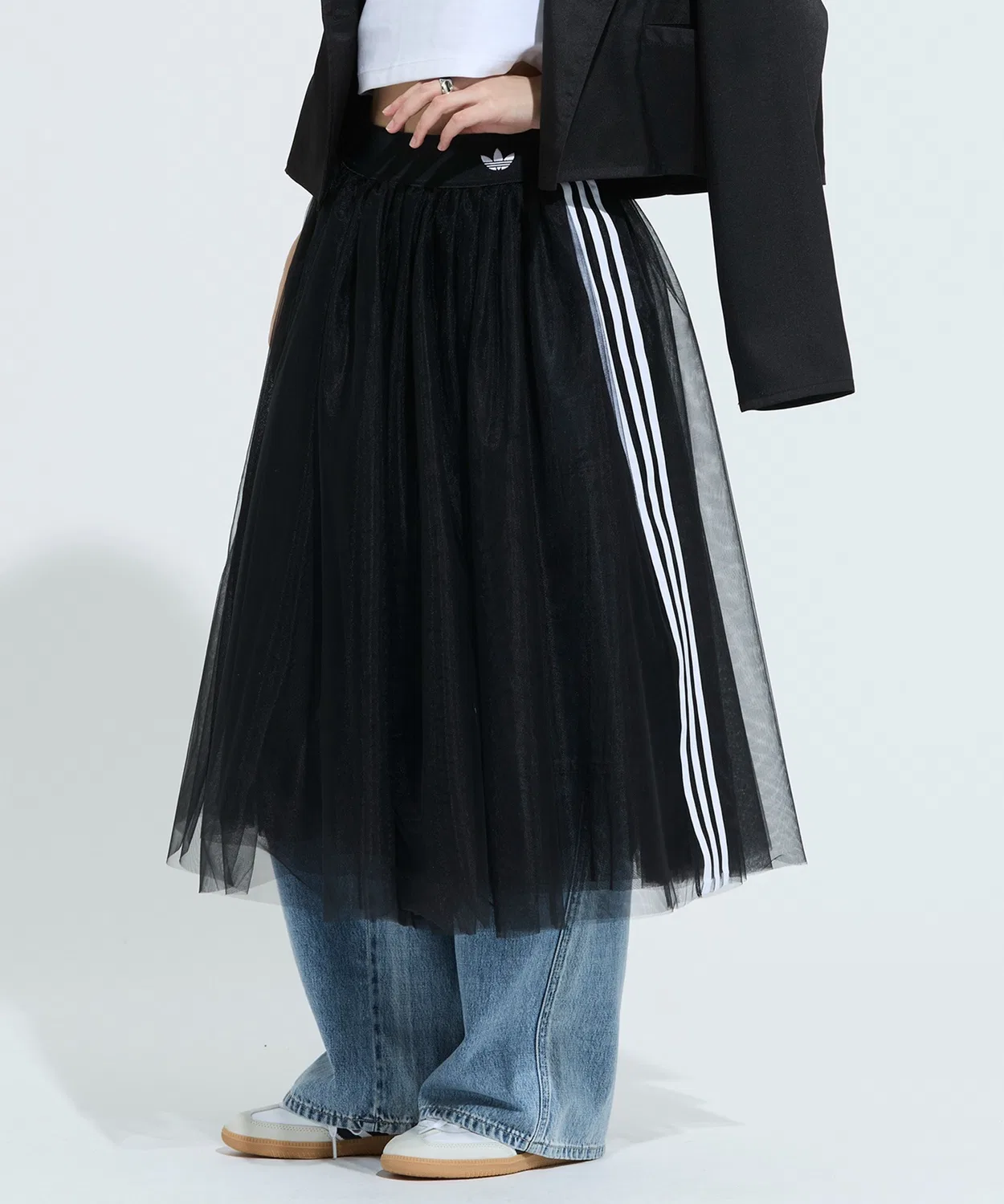 Женская юбка из тюля с кулиской Adidas Originals, Black — фото 2