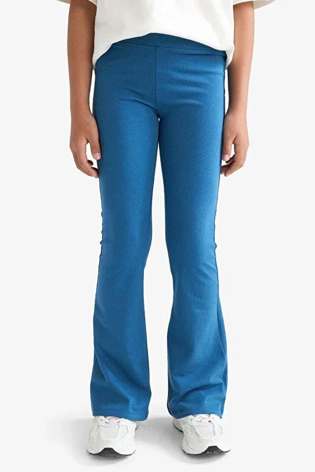 Детские брюки для девочек широкие без карманов Flare fit ribbed camisole trousers girls e8301a825au Defacto, Blue-Be376 — фото 3