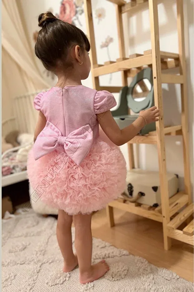 Детское платье для девочек с коротким рукавом Penu Baby Kids, Pink — фото 2