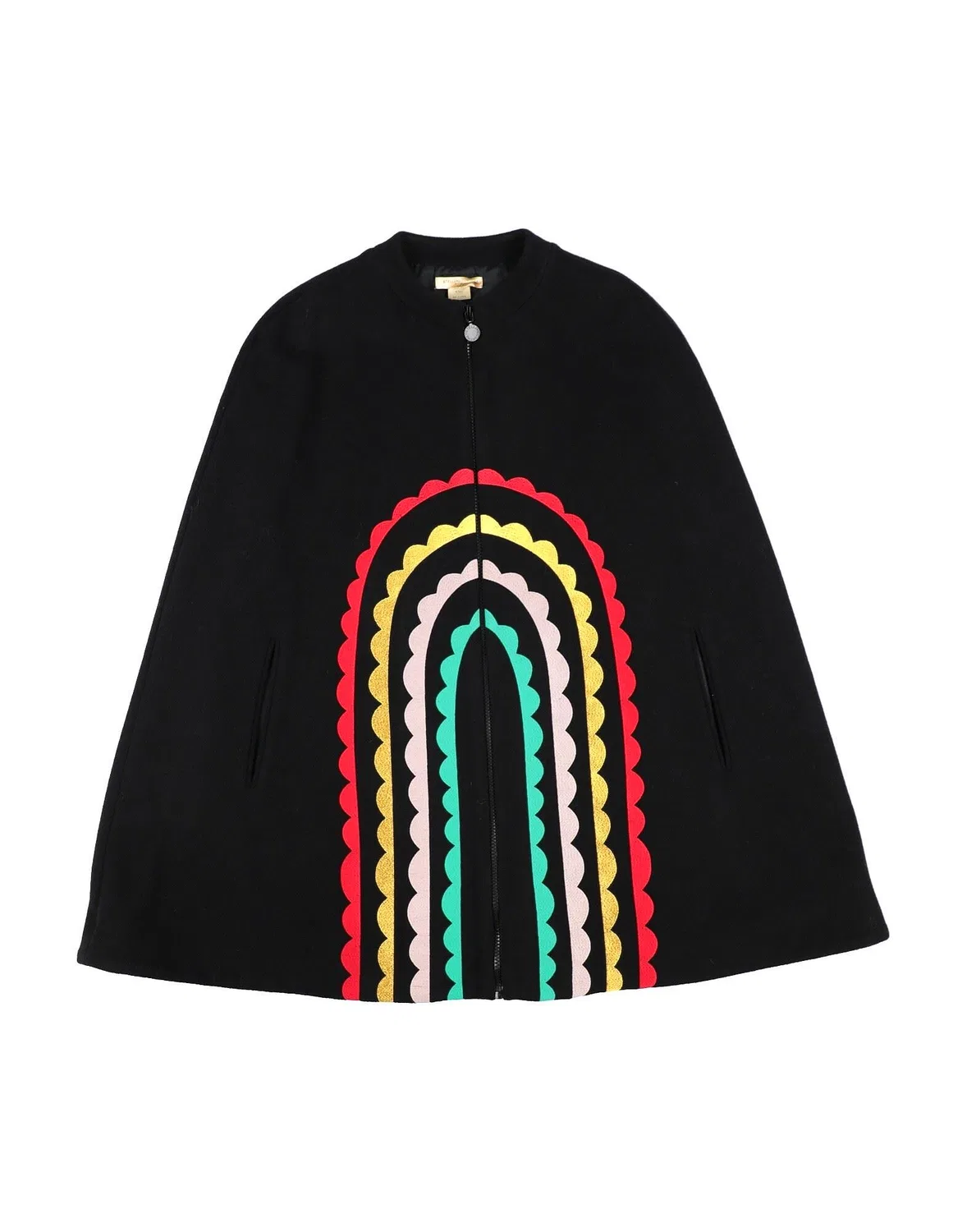 Детское пальто-накидка для девочек с аппликациями Stella McCartney Kids, черный