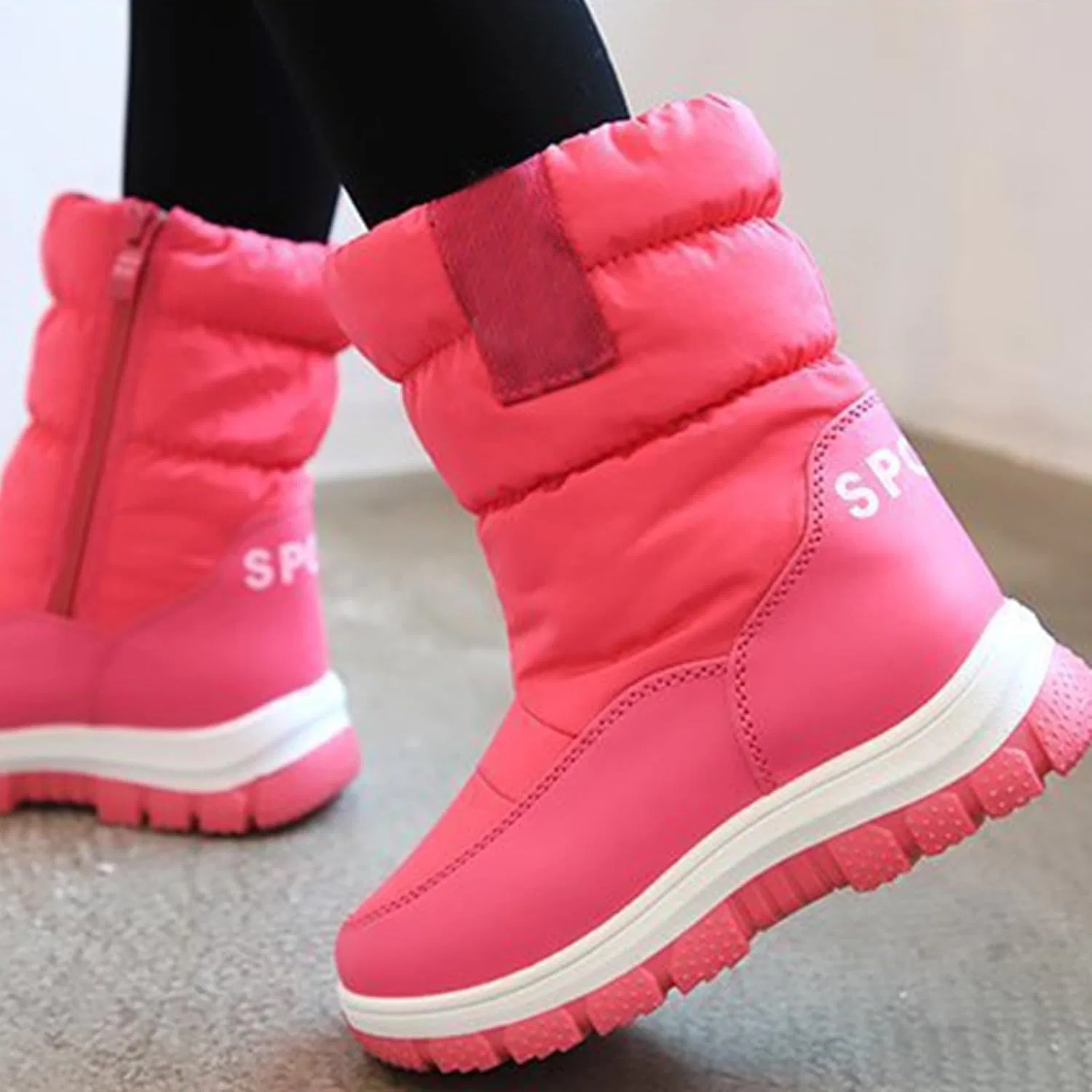 Детские зимние ботинки для девочек непромокаемые с утеплителем Snow Boots, Hot Pink — фото 3