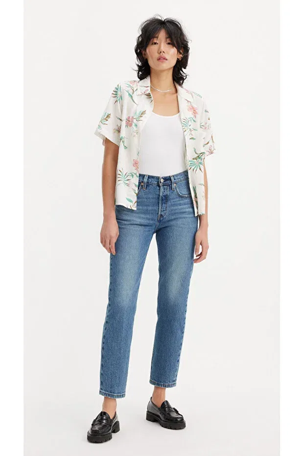 Женские джинсы прямого кроя 501 crop local tr blue its true Levi'S, Blue