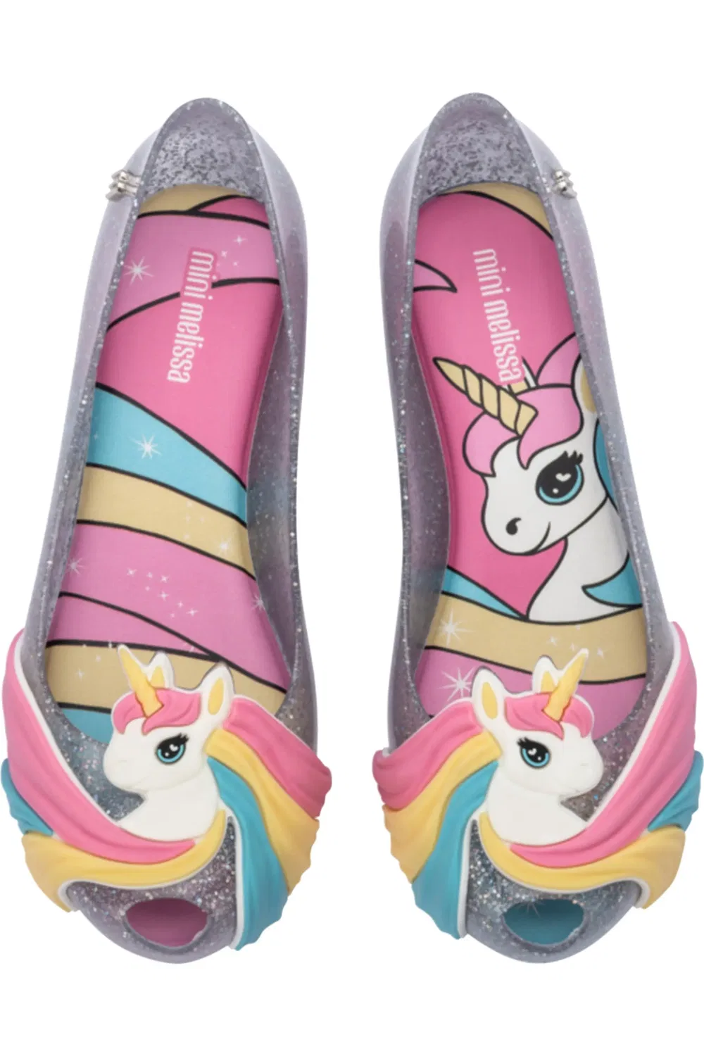 Детские туфли Мэри Джейн с блестками Ultragirl Mini Melissa, Glitter Clear/Pink — фото 3