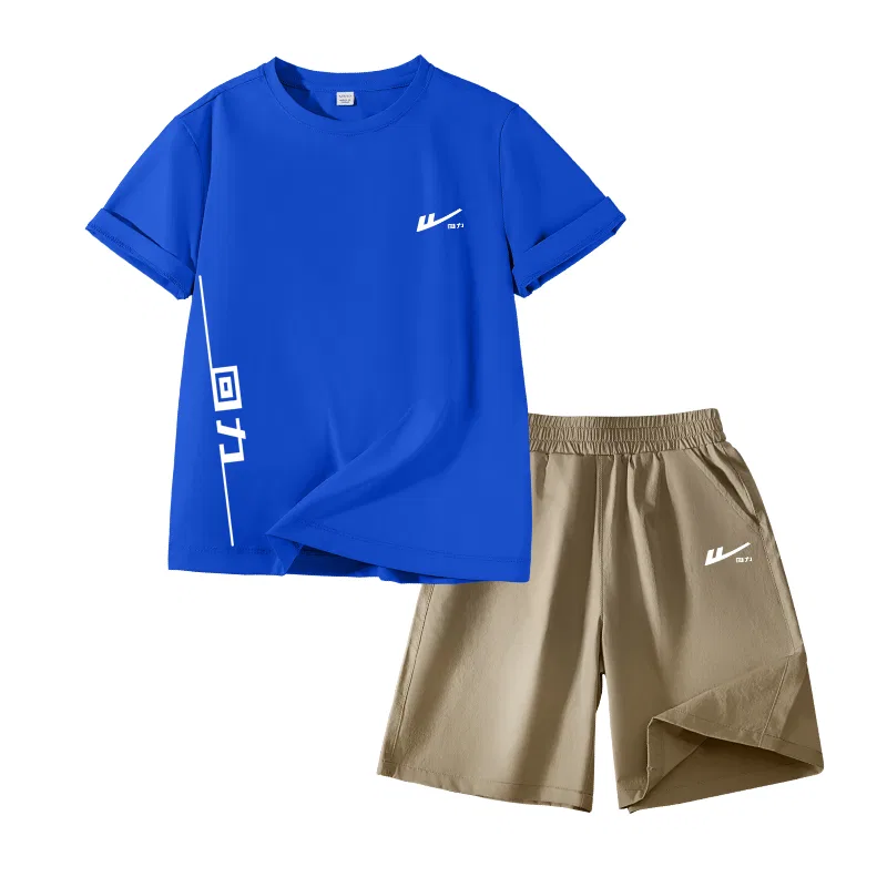 Детский спортивный комплект с длинным рукавом, с принтом, Royal Blue/H White Huili Small K+H Slashed White Right below-Khaki/H Silicone Huili White K, WARRIOR