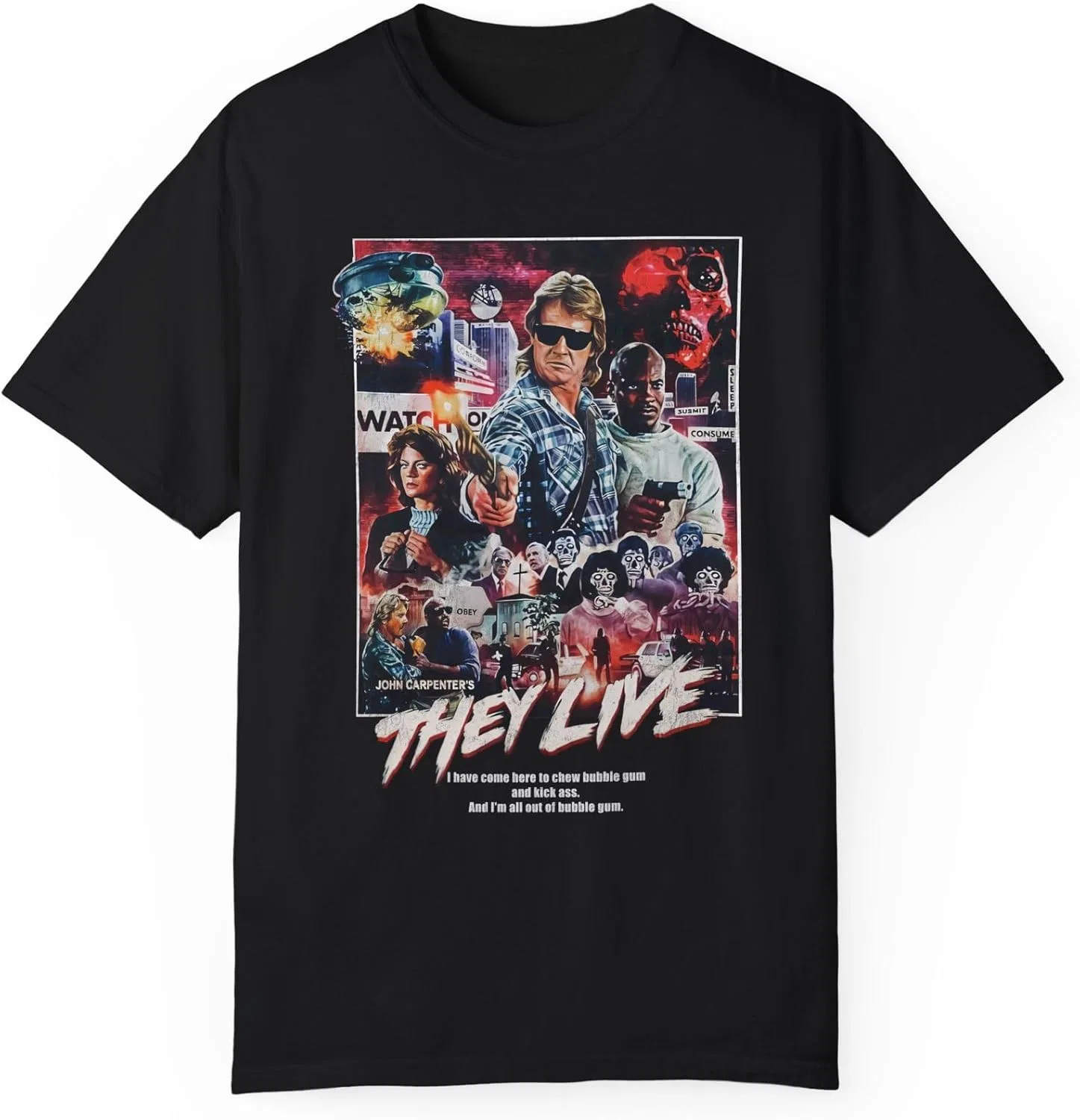 Футболка с графическим принтом They Live Comfort Colors 1717, Black