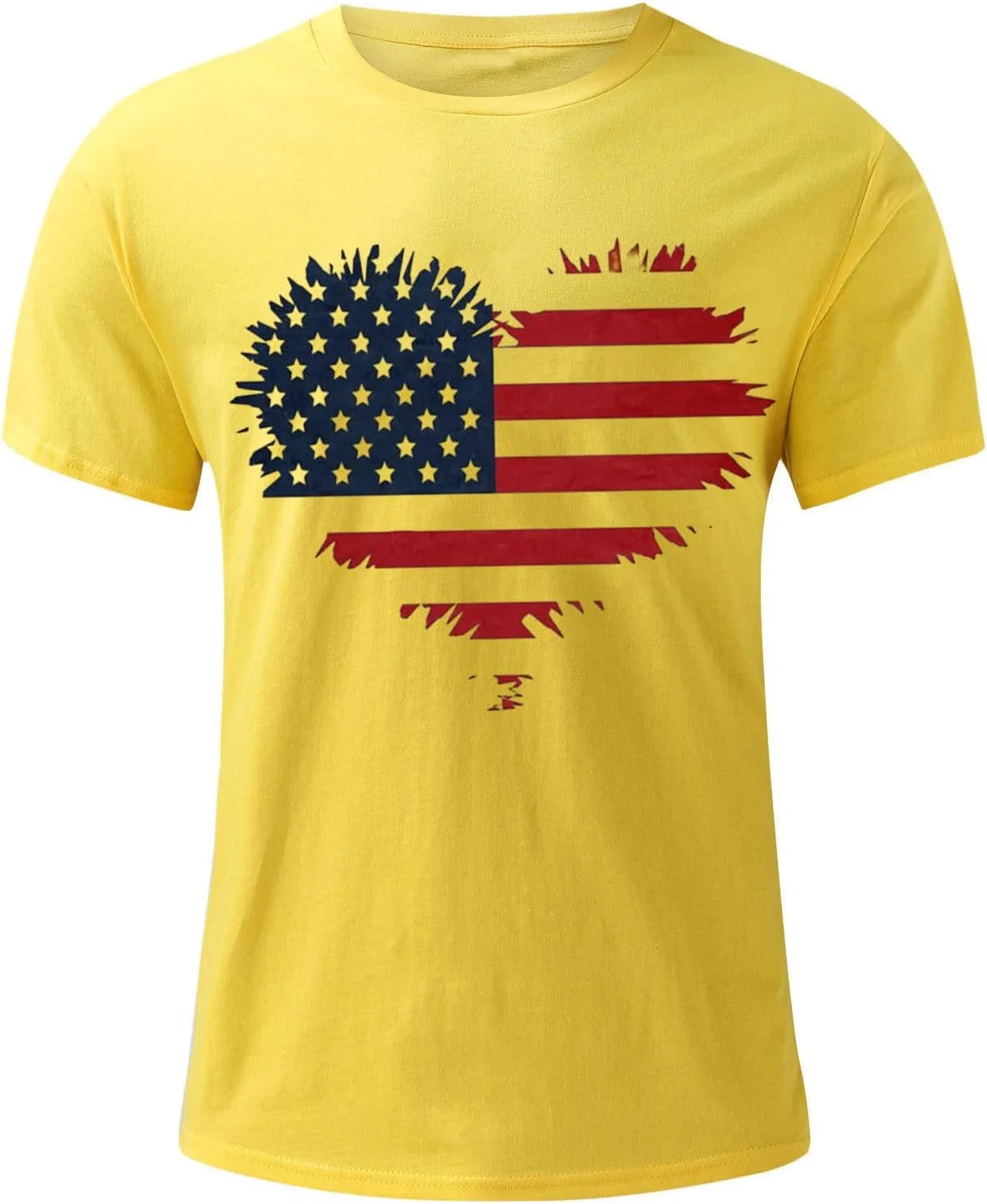Мужская футболка с американским флагом Graphic Tees, Yellow — фото 4