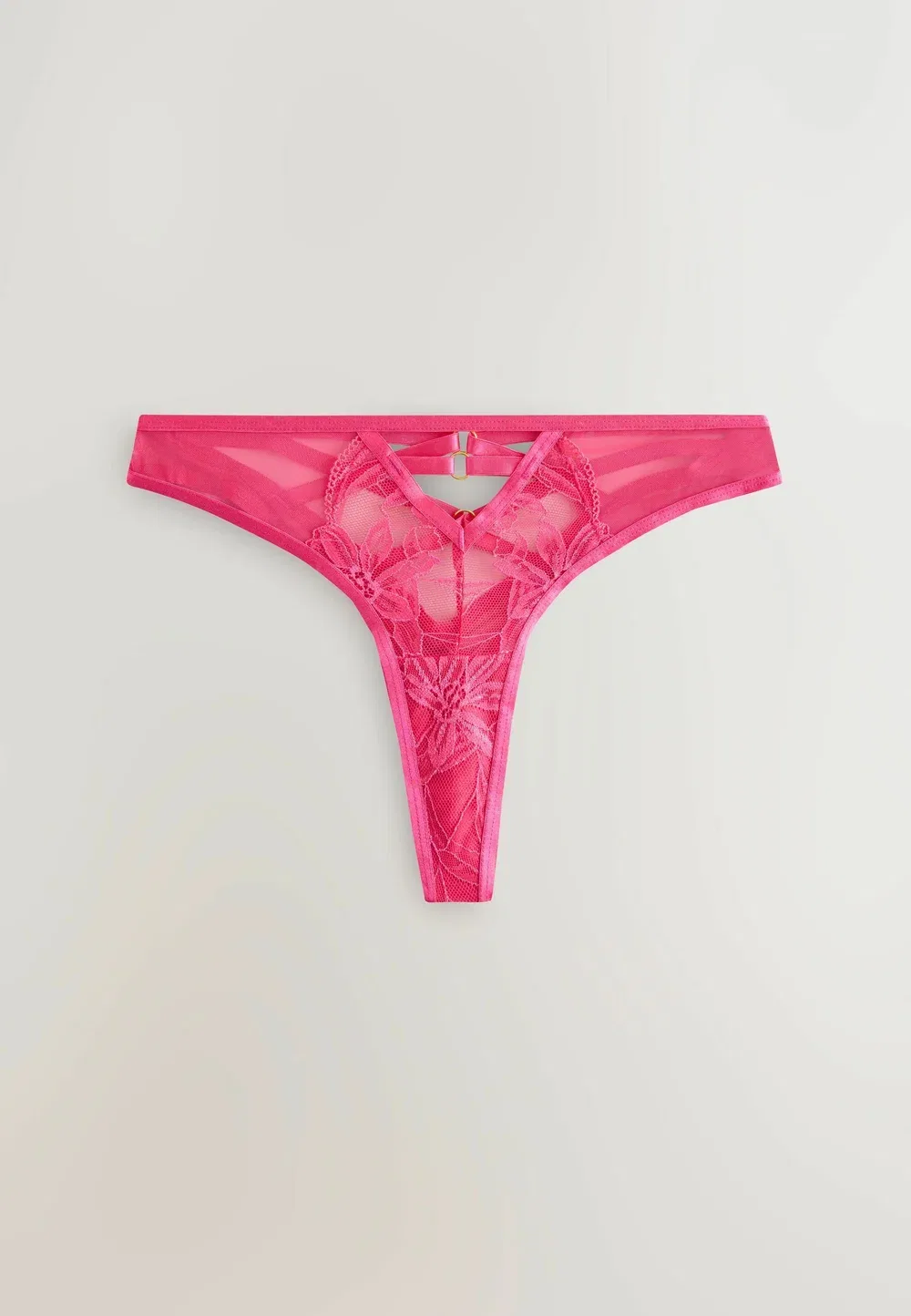 Трусики-Стринги с кружевными бретелями, комплект из 2 штук - стринги Next, Pink Black — фото 2