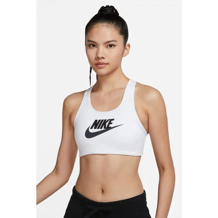 Спортивный бюстгальтер с компрессией Swoosh Futura Nike, Белый — фото 4