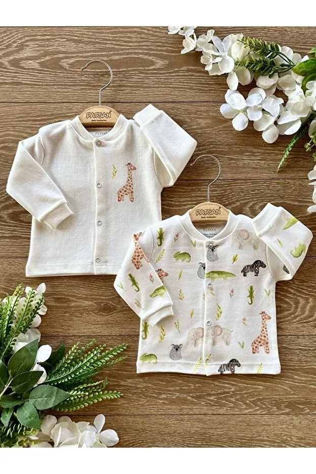 Детский комплект кардиганов с принтом Basics Patsan, Ecru