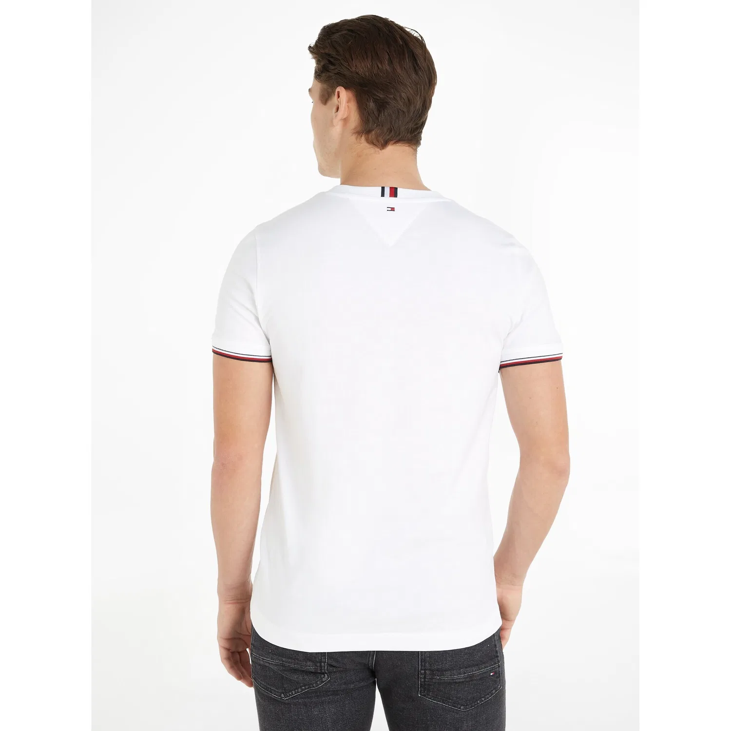 Мужская хлопковая футболка с логотипом Tommy Hilfiger, White — фото 2