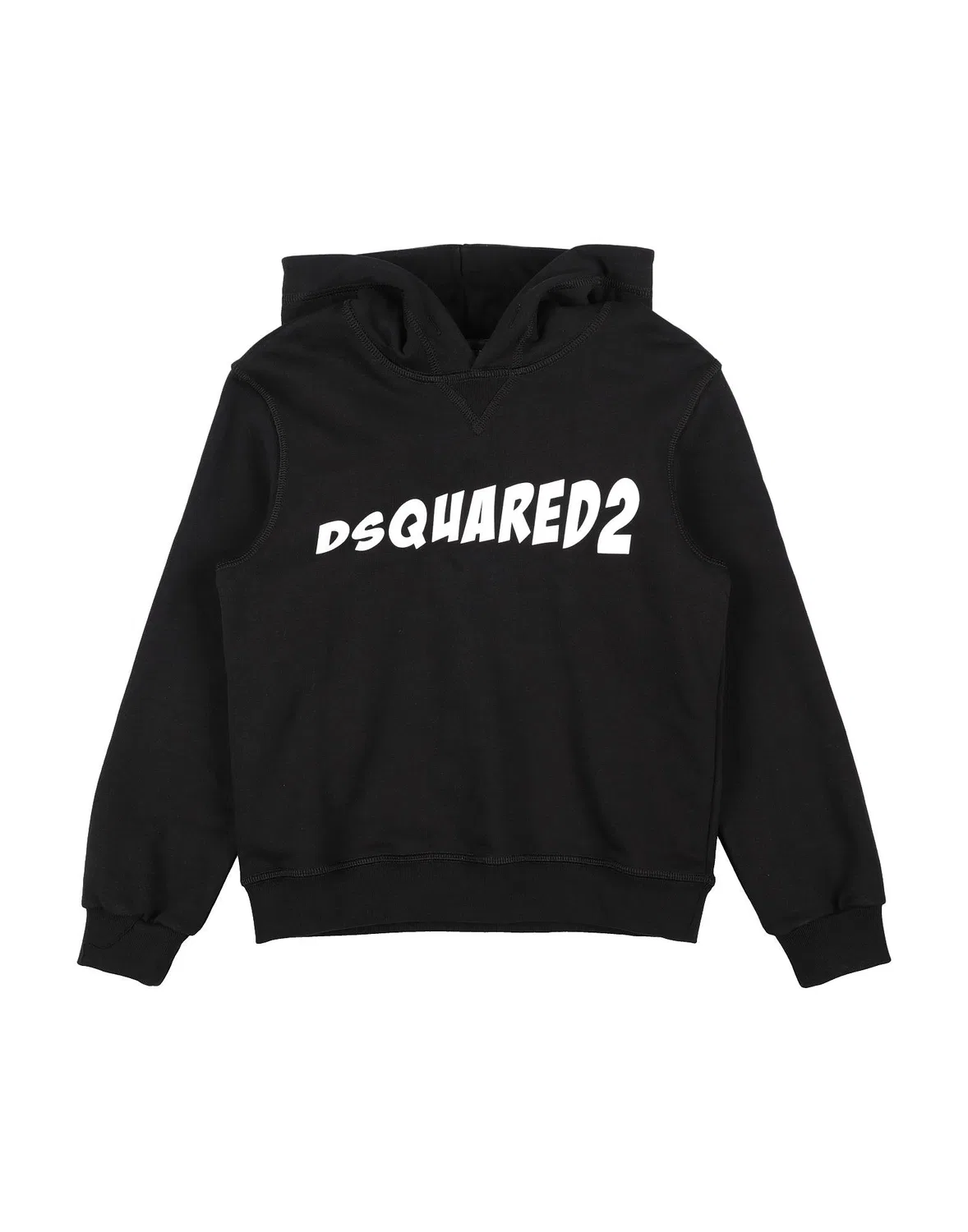 Детская толстовка с капюшоном с принтом Dsquared2, черный