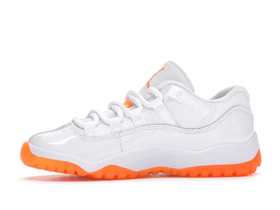 Детские кроссовки с кожаным верхом Jordan 11 Retro Low Citrus 2021 PS, White/Bright Citrus — фото 3