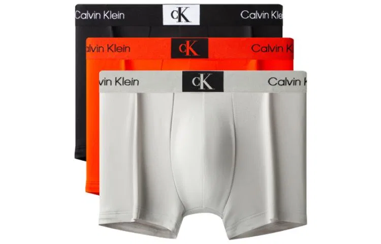 Мужской комплект боксеров Calvin Klein, 3 шт, Orange/Black/Light Gray