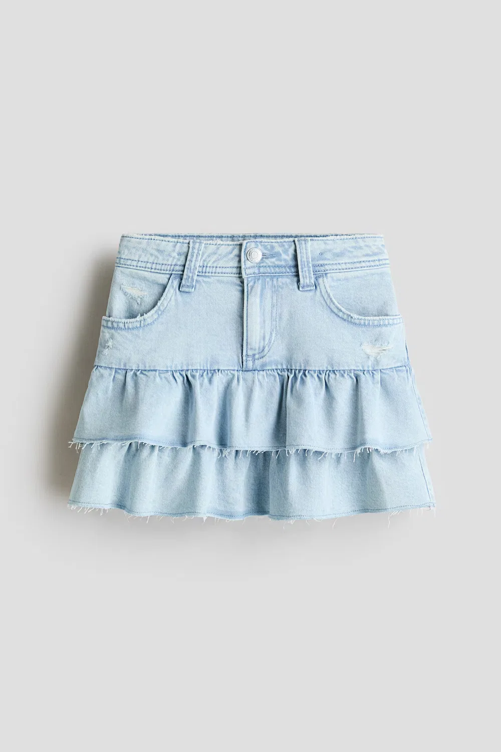 Джинсовая юбка с оборками H&M, Helles Denimblau