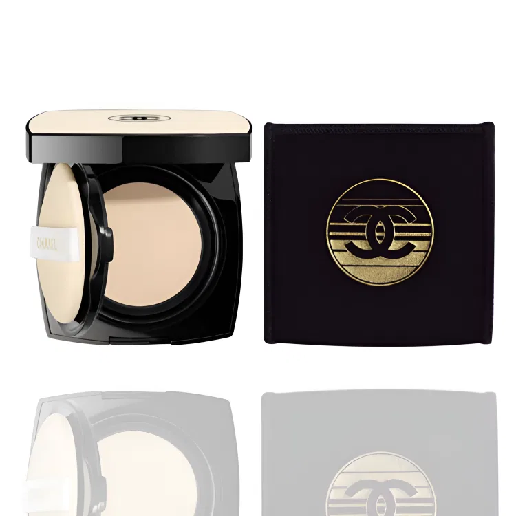 Женская тональная основа-подушечка Air Cushion Foundation #BR12 с сумкой для хранения, CHANEL, Beige Fashion Pastel Pink