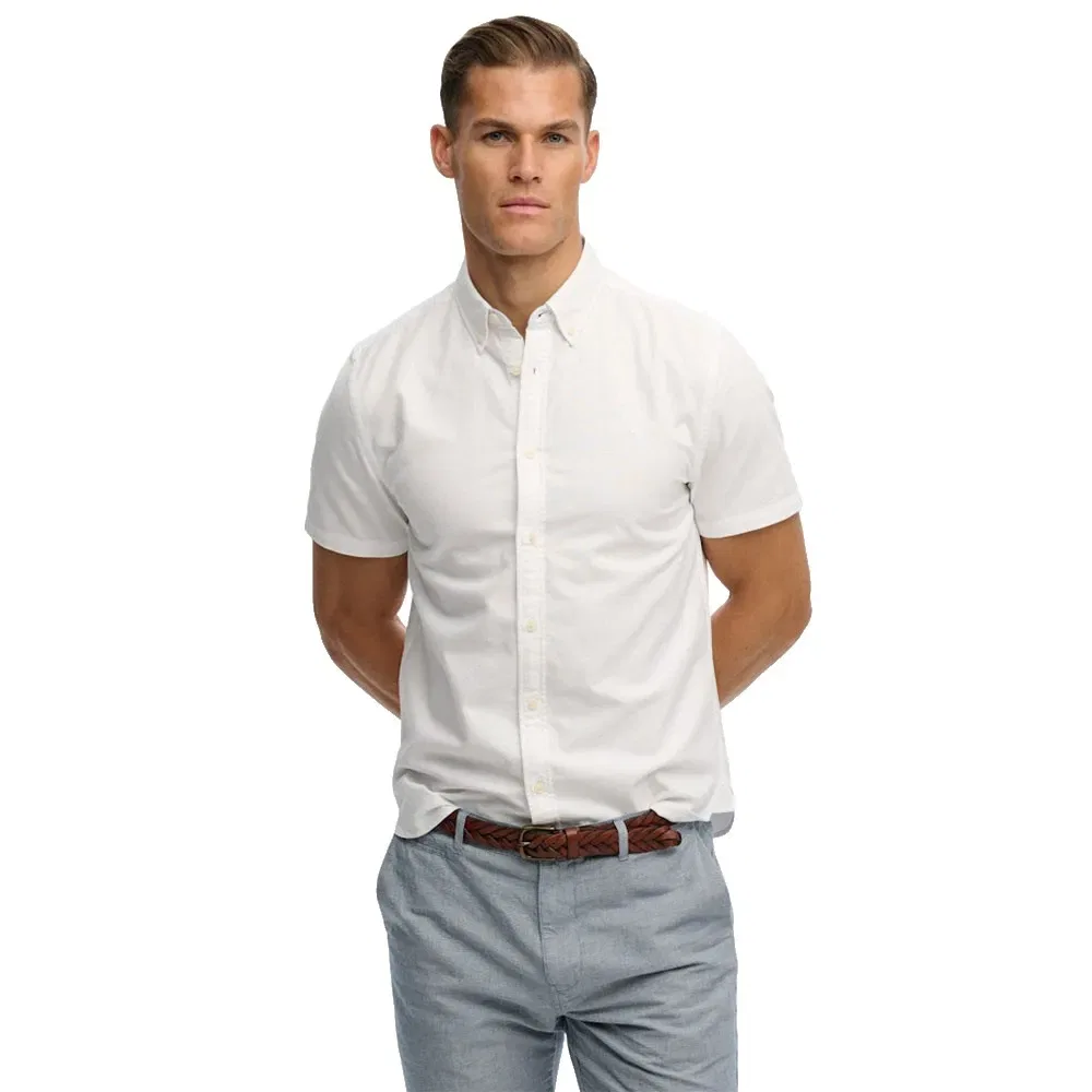 Рубашка с коротким рукавом Preppy Oxford Superdry, белый
