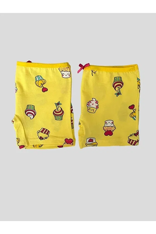 Детский комплект боксеров для девочек хлопковый Ice Cream Patterned Elmas Kids, Yellow — фото 3
