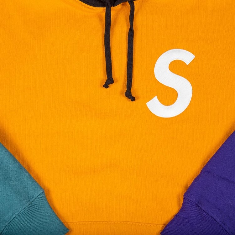 Толстовка Supreme S Logo Colorblocked Hooded Sweatshirt 'Orange', оранжевый — фото 3