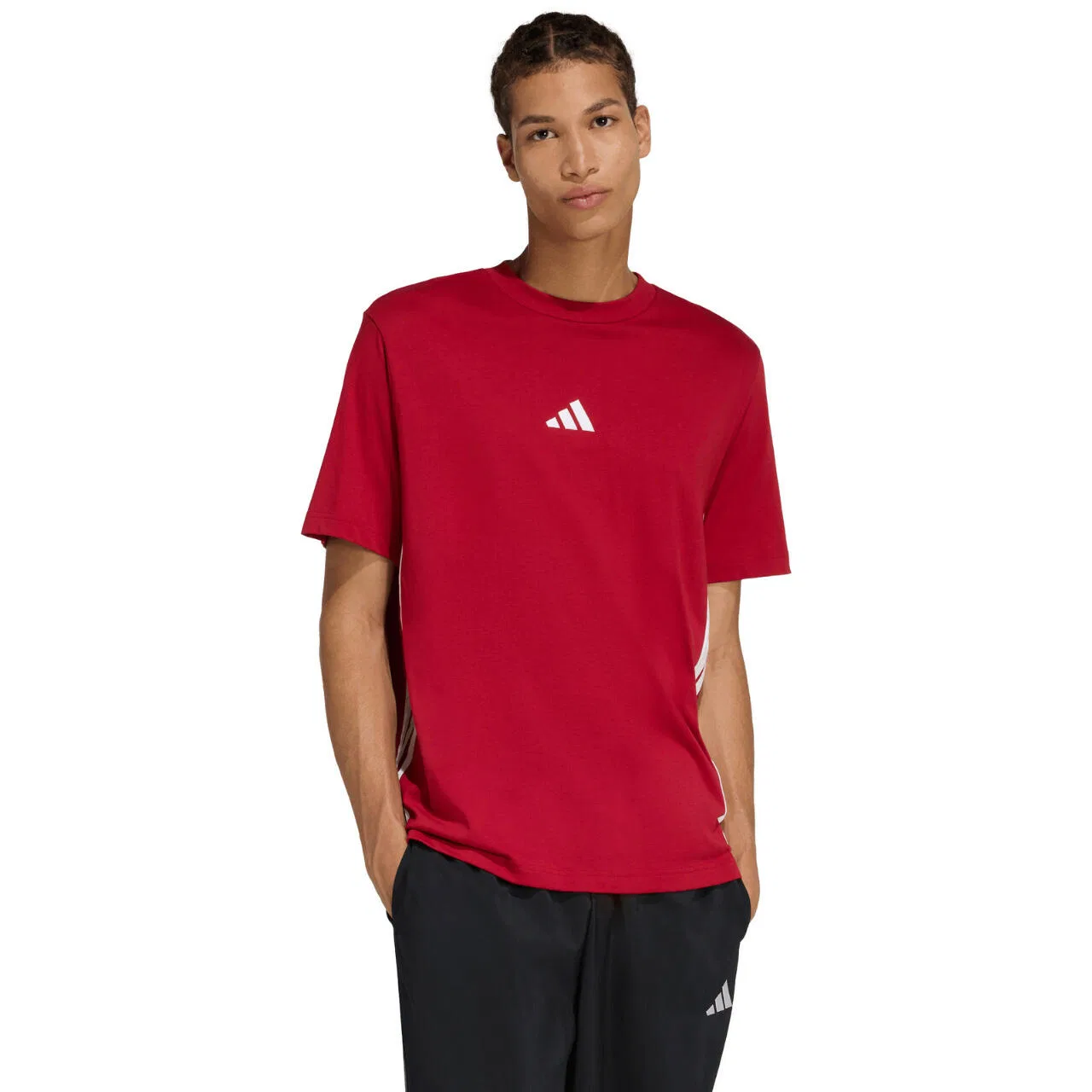 Мужская футболка с коротким рукавом Essentials Three Stripes Adidas, Rot