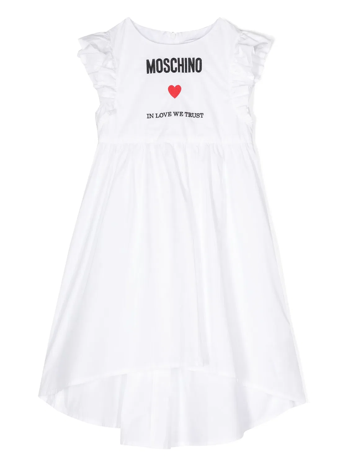 Платье с вишивкой логотипа Moschino, белый