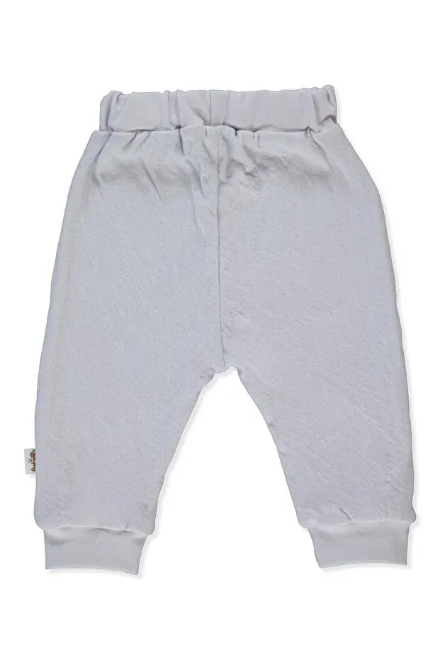 Детские брюки для девочек хлопковые Organic single-layer double pants without socks (organic stars and koalas) Bebetto, Gray — фото 3