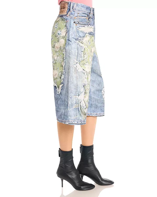 Женские шорты с принтом Acne Studios, Blue/Green — фото 4