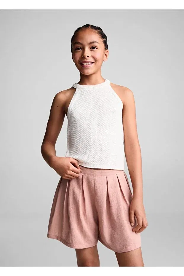 Детские шорты для девочек хлопковые Mango Kids, Pink
