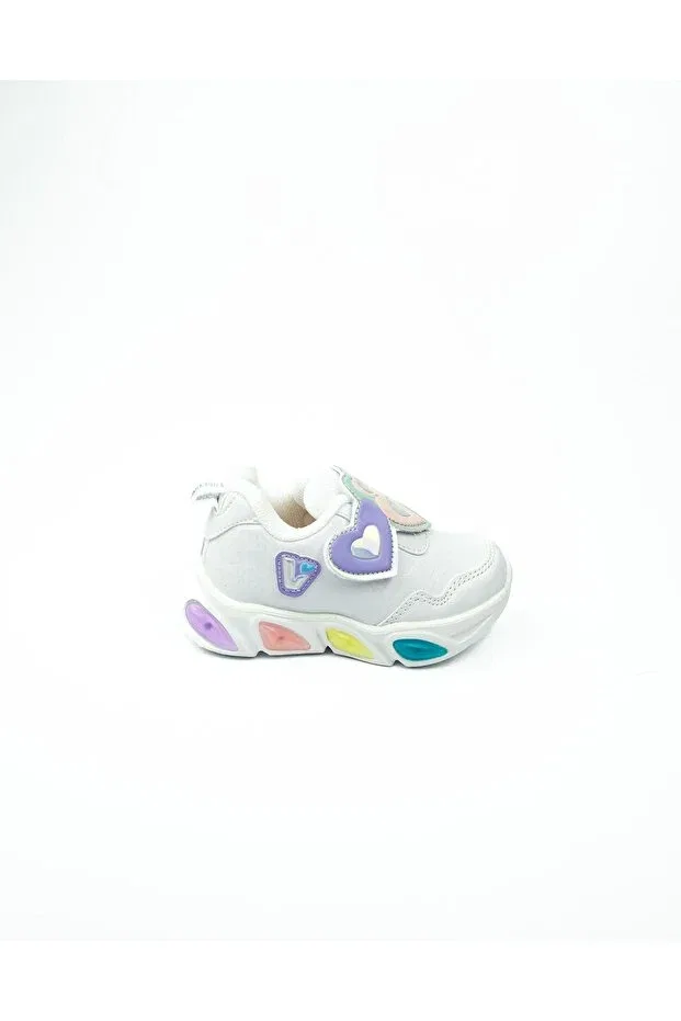 Детские спортивные туфли для девочек с подсветкой Vicco, White — фото 2