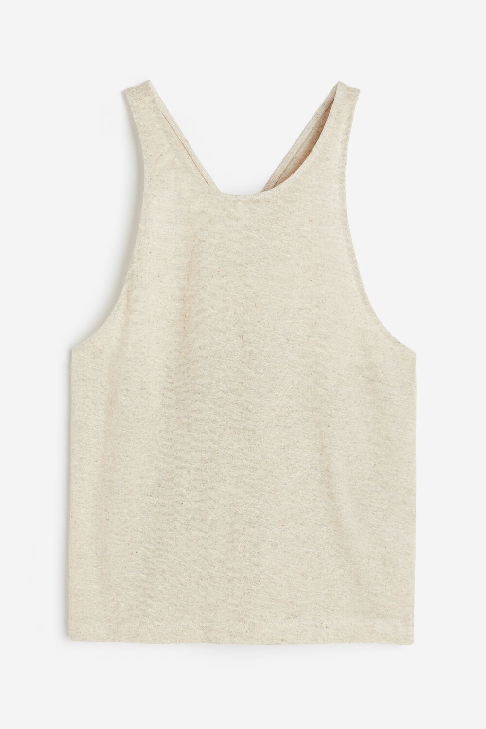 

Топ H&M Linen-blend Tank, бежевый