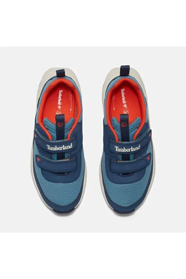 Детские кроссовки для девочек текстильные Motion Access Low Hook & Loop Sneaker Tb0a6bzaejk1 Timberland, Medium Blue Mesh — фото 2