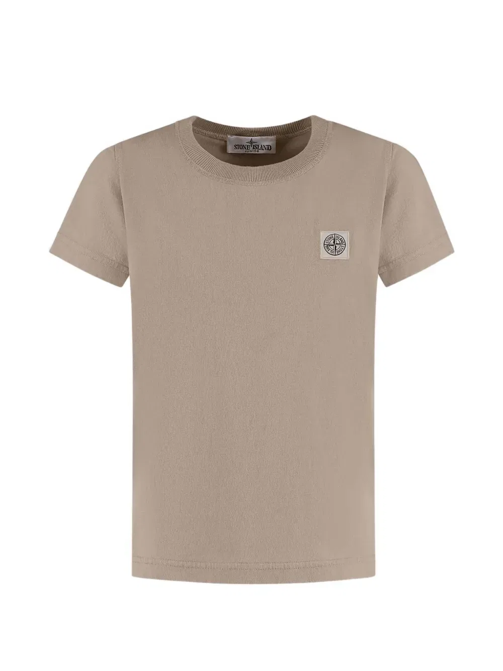 Футболка с нашивкой-логотипом Stone Island Junior, бежевый