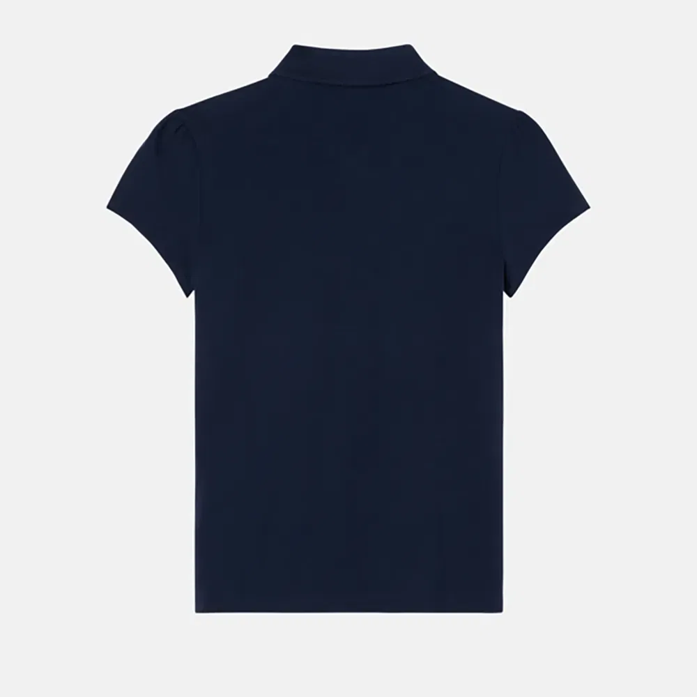 Детское поло для девочек с коротким рукавом Lacoste kids, Blue — фото 4
