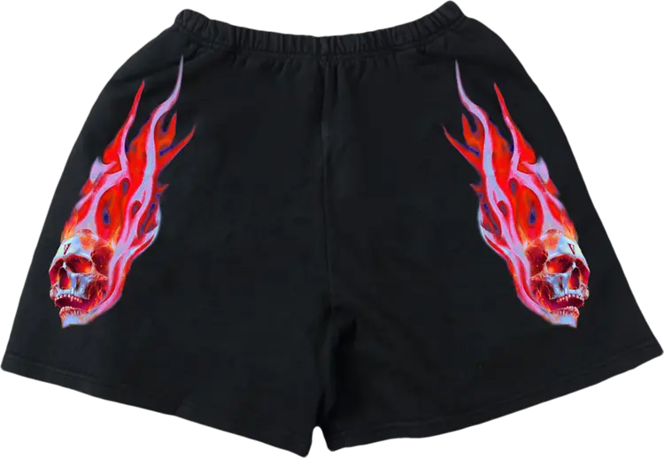

Шорты Vlone Red Skully Shorts 'Black', черный