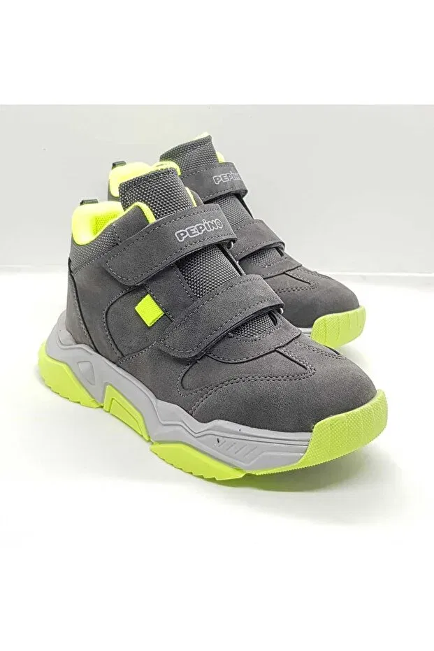 Детские ботинки для девочек водостойкие с ортопедической стелькой Pepino Kids, Gray-Yellow
