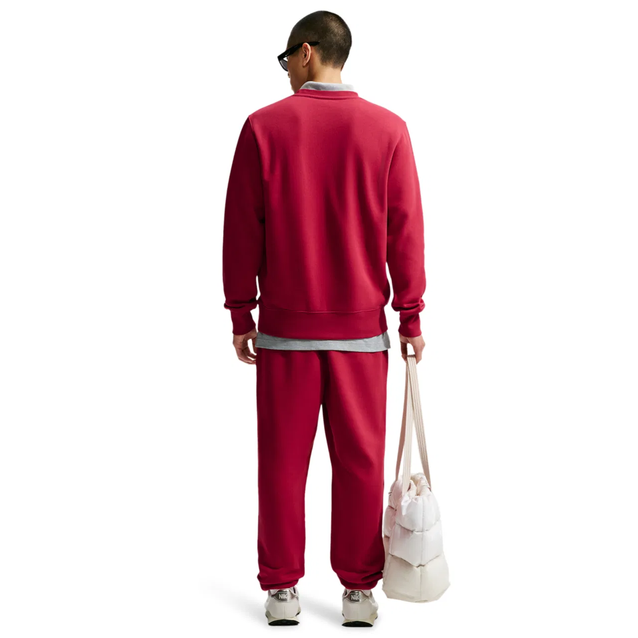 Мужской свитшот из смеси хлопка и полиэстера Club Crew Nike, Tough Red/White — фото 4