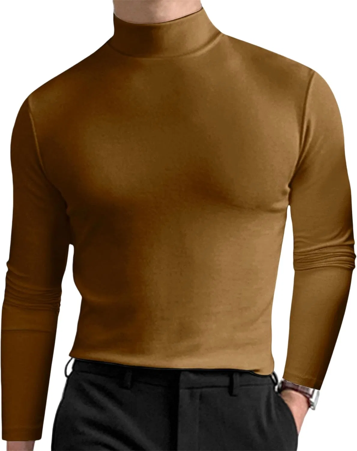 Мужская водолазка slim fit Mock Neck Top, Brown