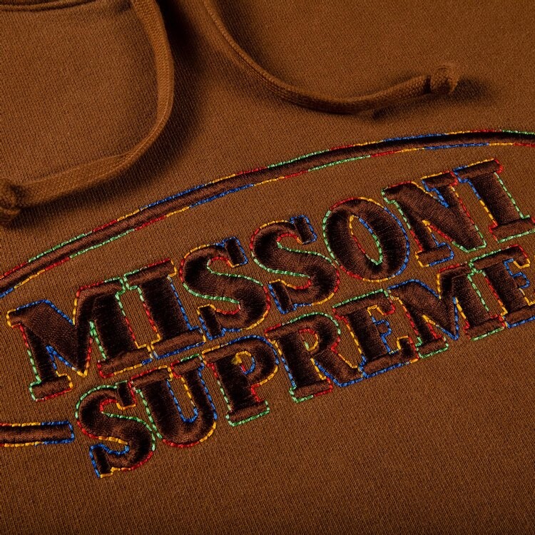 Толстовка Supreme x Missoni Hooded Sweatshirt 'Brown', коричневый — фото 3